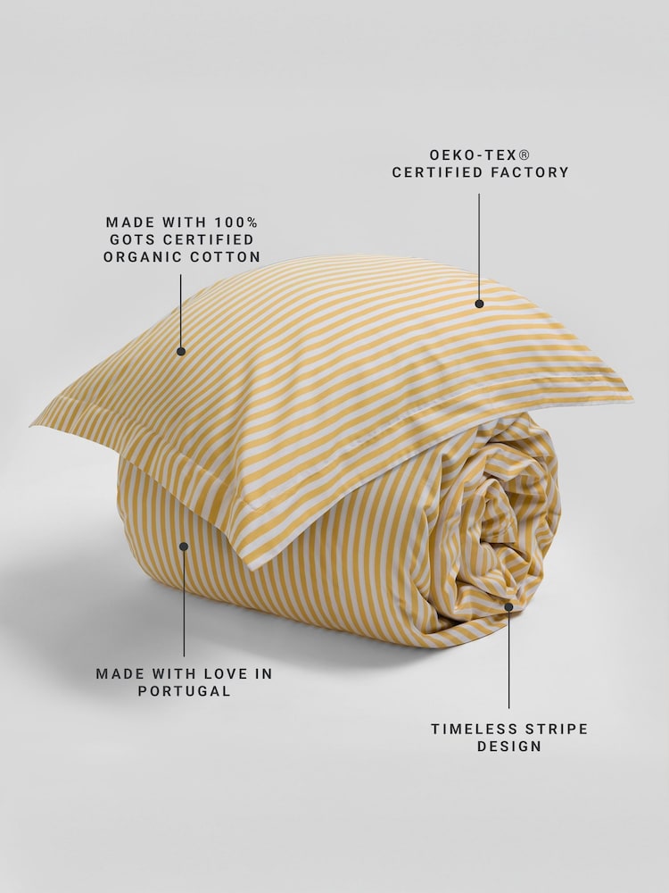 Secret Linen Store Yellow Betsy Stripe Duvet Cover - Image 4 of 4 Secret Linen Store Yellow Betsy Stripe Duvet Cover - Image 4 of 4