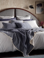 Secret Linen Store French Blue Vivienne Quilted Throw - Image 3 of 3