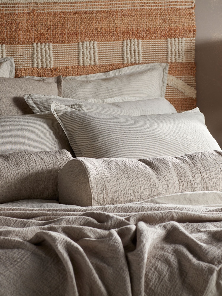 Secret Linen Store Natural Sid Stripe 100% Linen Pillowcase - Image 1 of 4 Secret Linen Store Natural Sid Stripe 100% Linen Pillowcase - Image 1 of 4