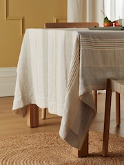 Secret Linen Store Natural Sophie Stripe Rectangle Tablecloth - Image 1 of 3