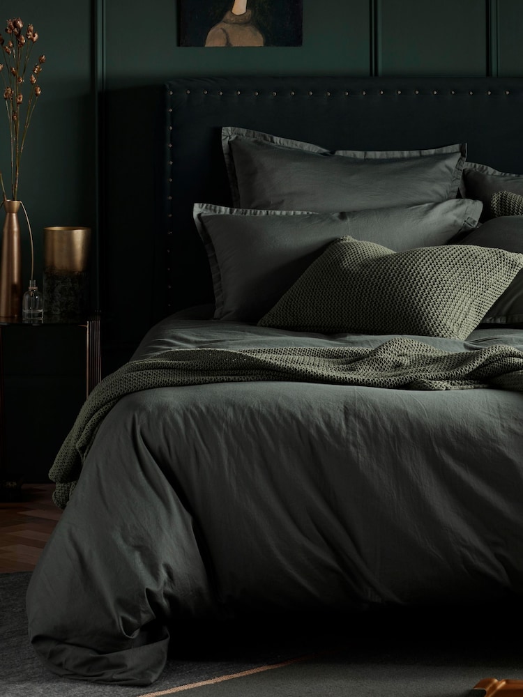 Secret Linen Store Olive Green Supersoft Fitted Sheet - Image 2 of 2 Secret Linen Store Olive Green Supersoft Fitted Sheet - Image 2 of 2