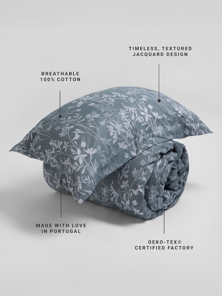 Secret Linen Store Darkest Spruce Florence Floral Jacquard Duvet Cover - Image 3 of 3 Secret Linen Store Darkest Spruce Florence Floral Jacquard Duvet Cover - Image 3 of 3