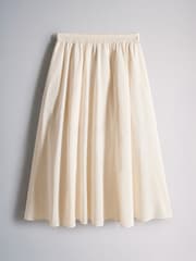 The Set 2 Pack Cotton Maxi Skirt Cream/Burgandy Red - Image 5 of 6