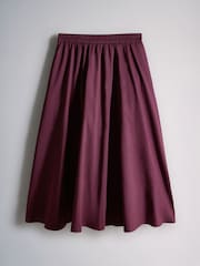 The Set 2 Pack Cotton Maxi Skirt Cream/Burgandy Red - Image 6 of 6