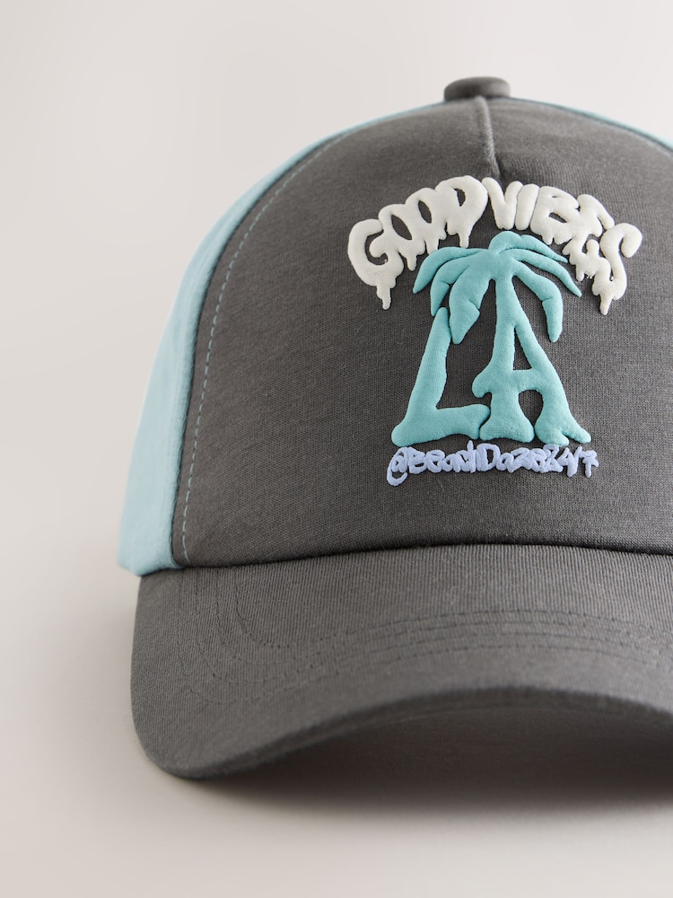 Blue/Grey LA Good Vibes Baseball Cap (1-13yrs) - Image 2 of 3 Blue/Grey LA Good Vibes Baseball Cap (1-13yrs) - Image 2 of 3