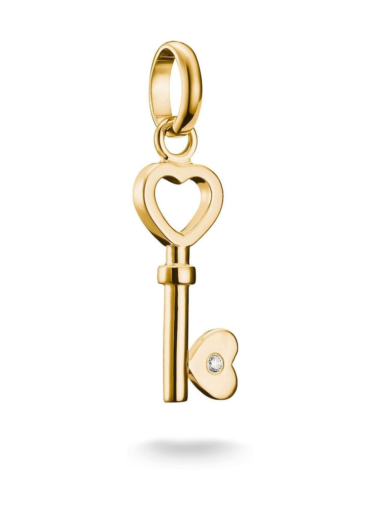 Thomas Sabo Gold Plated Charm Connect Love Key Pendant - Image 1 of 4 Thomas Sabo Gold Plated Charm Connect Love Key Pendant - Image 1 of 4