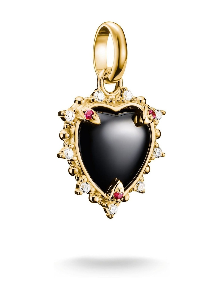 Thomas Sabo Black Charm Connect Vintage Heart With Stones Pendant - Image 1 of 5 Thomas Sabo Black Charm Connect Vintage Heart With Stones Pendant - Image 1 of 5