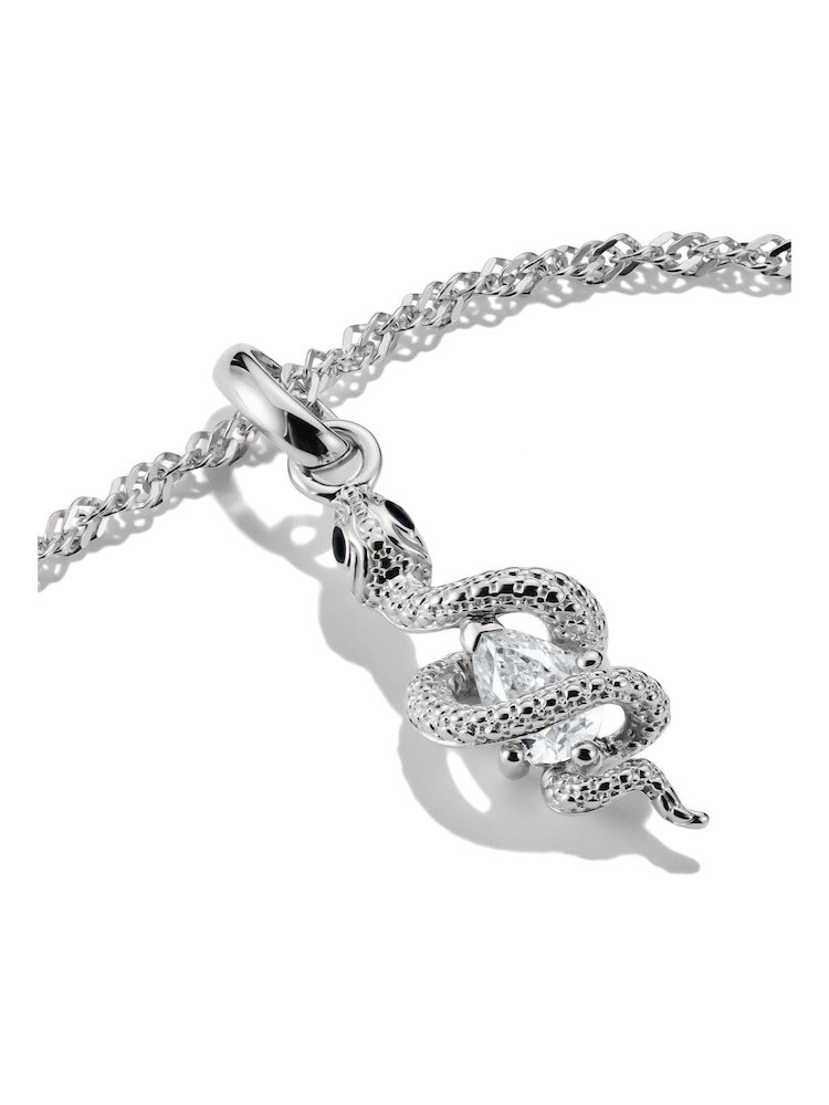 Thomas Sabo Silver Plated Charm Connect Snake Pendant With Stone - Image 2 of 4