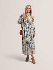 Ted Baker RHAEE - Midi Skjortklänning med tryck och Slipsdetalj - Bild 1 av 7