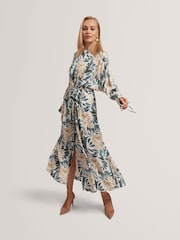 Ted Baker RHAEE - Midi Skjortklänning med tryck och Slipsdetalj - Bild 3 av 7