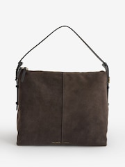 Ted Baker ANNIYSE -  Script Detail Slouchy Suede Brown Bag - Image 1 of 1