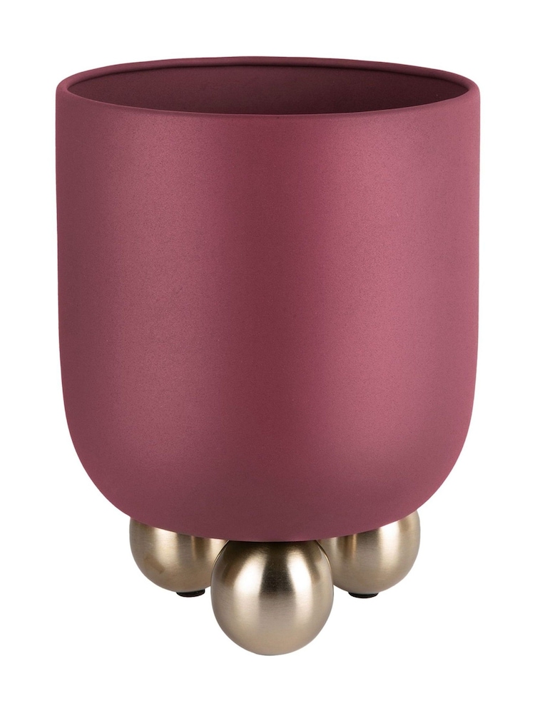Present Time Dark Mauve Large Estilo Plant Pot - Image 2 of 2 Present Time Dark Mauve Large Estilo Plant Pot - Image 2 of 2