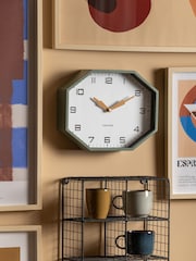 Karlsson Jungle Green Modern Factory Octagon Wall Clock - Image 1 of 4