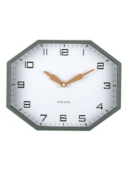 Karlsson Jungle Green Modern Factory Octagon Wall Clock - Image 2 of 4