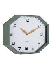 Karlsson Jungle Green Modern Factory Octagon Wall Clock - Image 3 of 4