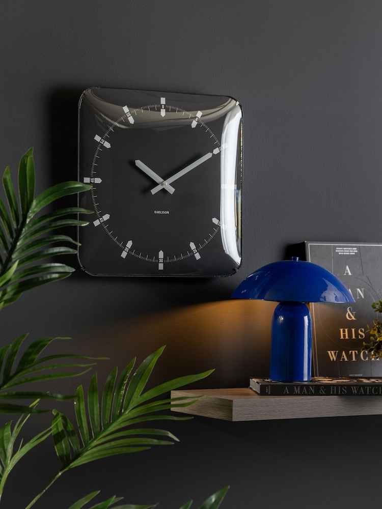 Present Time Black Sucinto Dome Wall Clock - Image 1 of 4 Present Time Black Sucinto Dome Wall Clock - Image 1 of 4