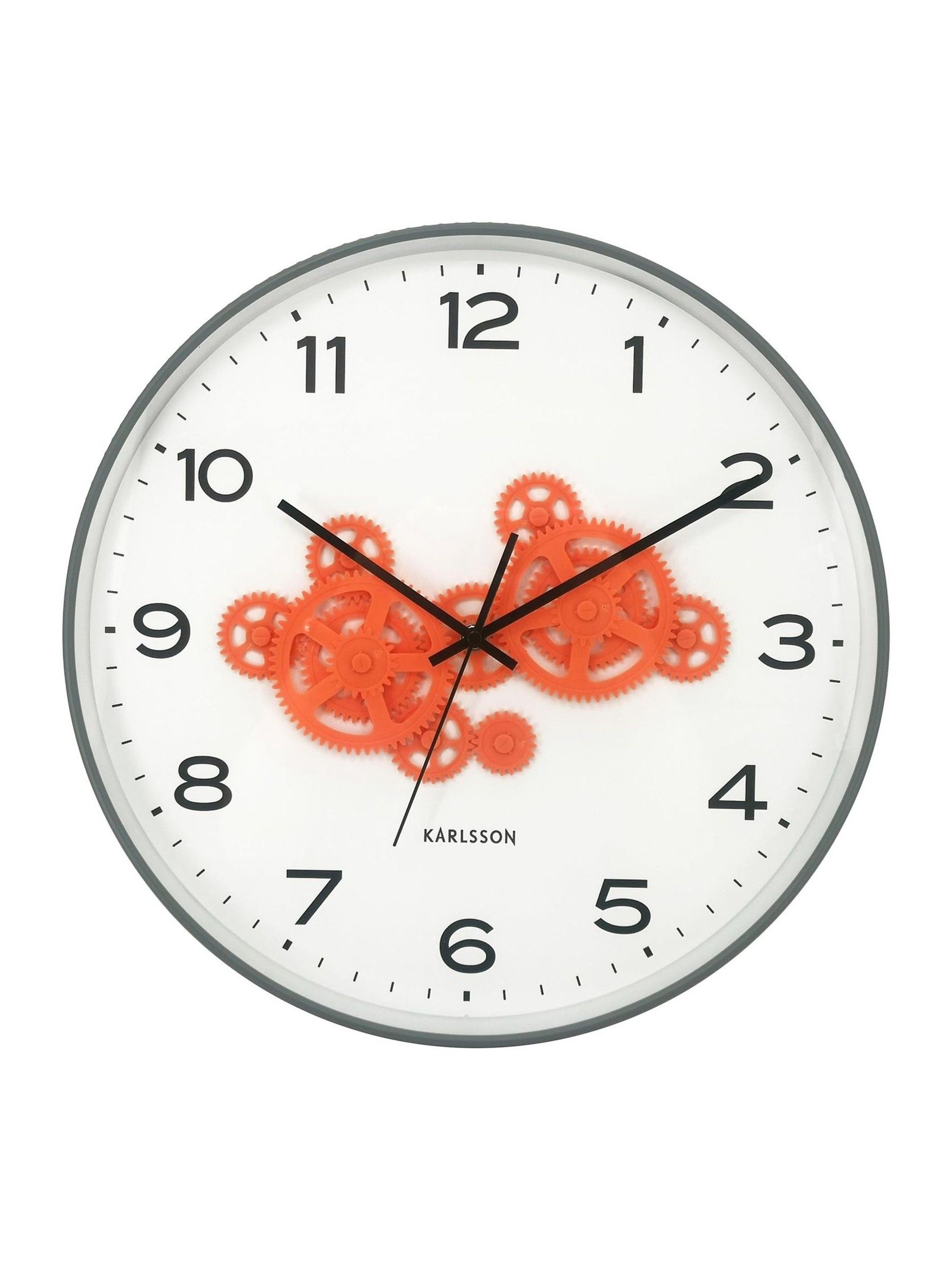 Buy Karlsson Grey and Orange Open Gear Wall Clock from the Next UK