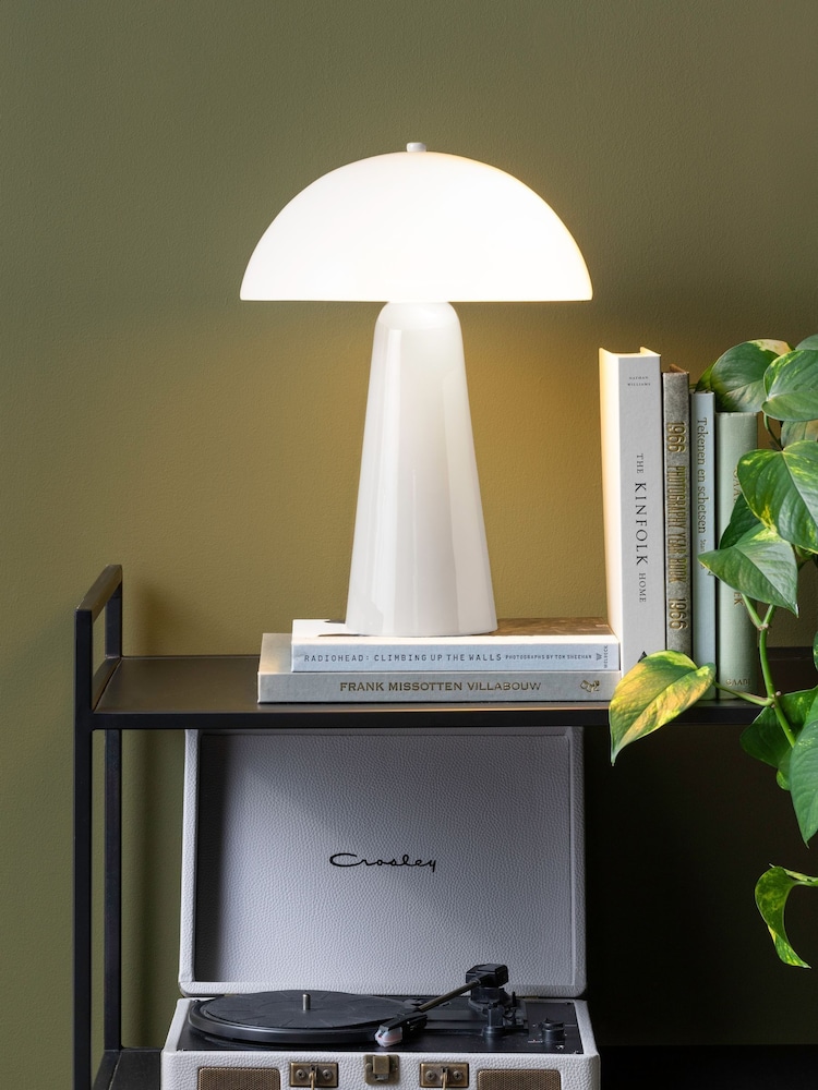 Present Time White Vidrio Centro Table Lamp - Image 1 of 2 Present Time White Vidrio Centro Table Lamp - Image 1 of 2