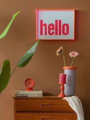 Present Time Bright Pink Hello Large Wall Art - Image 1 of 5