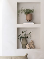 Present Time Mocha Brown Small Estilo Plant Pot - Image 2 of 4