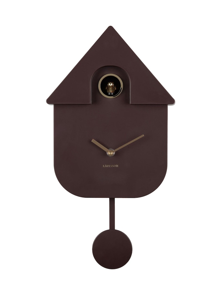 Present Time Earth Brown Oro Modern Cuckoo Wall Clock - Image 2 of 4 Present Time Earth Brown Oro Modern Cuckoo Wall Clock - Image 2 of 4