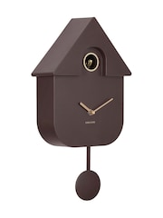 Karlsson Earth Brown Oro Modern Cuckoo Wall Clock - Image 3 of 4