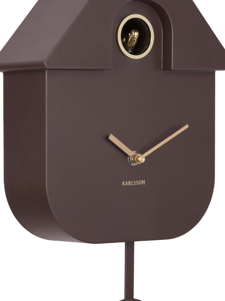 Present Time Earth Brown Oro Modern Cuckoo Wall Clock - Image 4 of 4 Present Time Earth Brown Oro Modern Cuckoo Wall Clock - Image 4 of 4