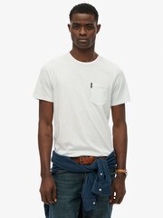 Superdry White Classic Essential Pocket T-Shirt - Image 1 of 9