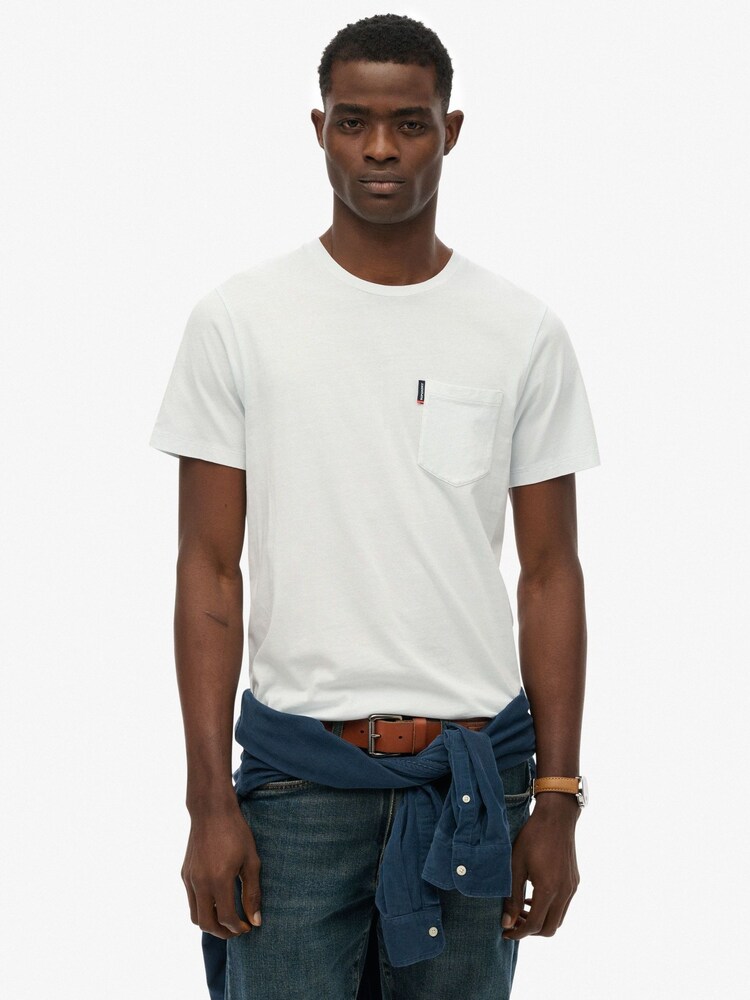 Superdry White Classic Essential Pocket T-Shirt - Image 1 of 9
