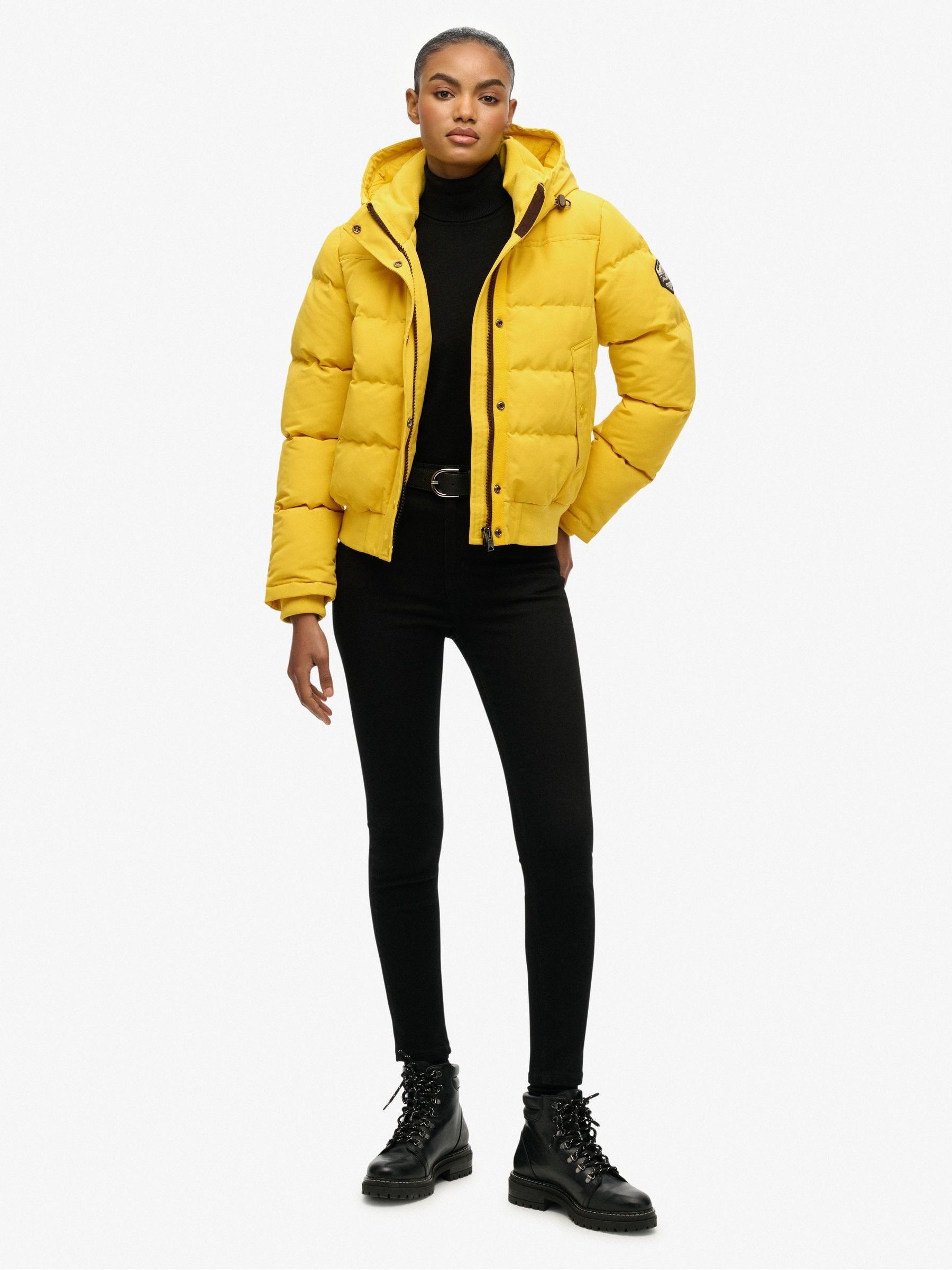 Buy Superdry Mustard Yellow Everest Hooded Bomber Jacket from Next USA