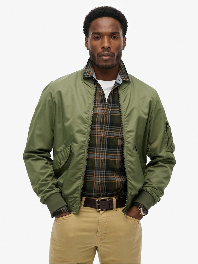 Superdry Green Merchant MA1 Bomber Jacket - Image 1 of 7