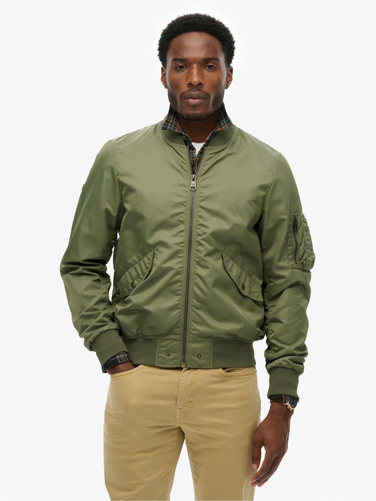 Superdry Green Merchant MA1 Bomber Jacket - Image 2 of 7
