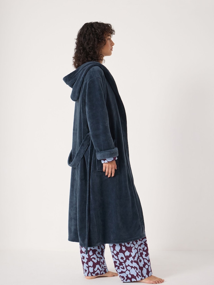 Hush Green Fluffy Hooded Dressing Gown - Image 2 of 5 Hush Green Fluffy Hooded Dressing Gown - Image 2 of 5