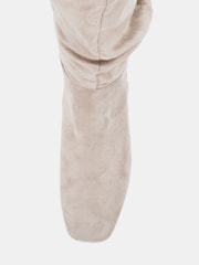 Natur - Novo Wide Fit Geri Block Heel Square Toe Ruched Knee Boots - Bild 5 von 6