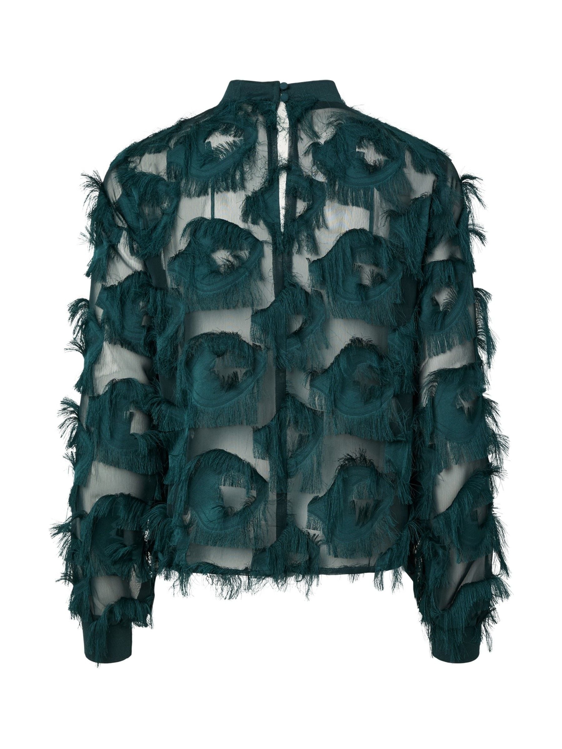 Buy Y.A.S Blue Fringe Texture Long Sleeve Top from Next Indonesia