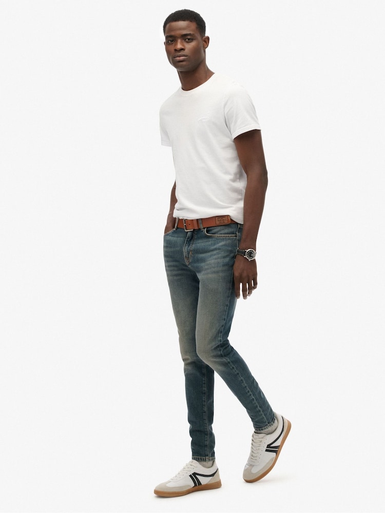 Superdry Blue Vintage Skinny Jeans - Image 1 of 8 Superdry Blue Vintage Skinny Jeans - Image 1 of 8