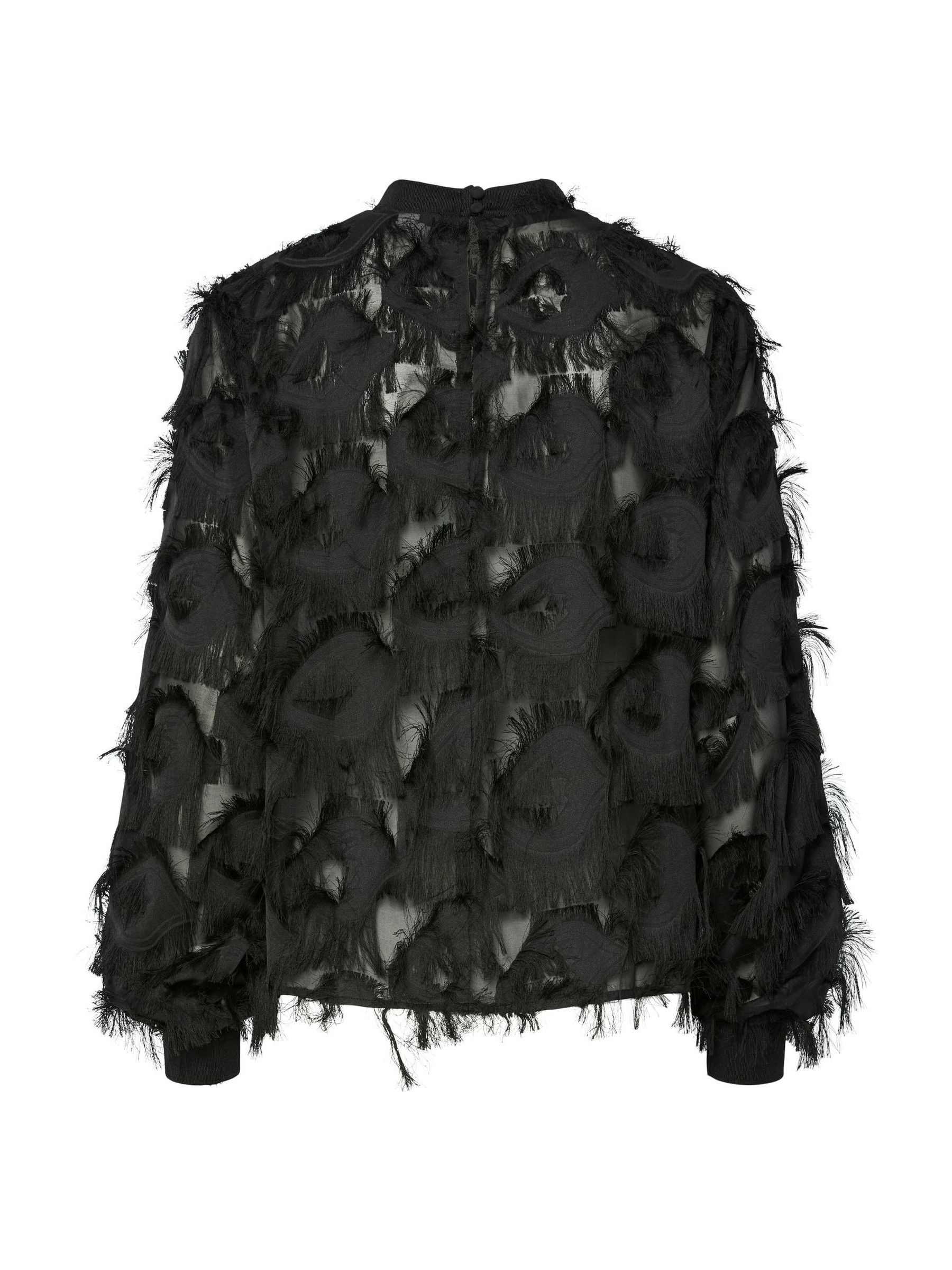 Buy Y.A.S Black Fringe Texture Long Sleeve Top from Next Singapore