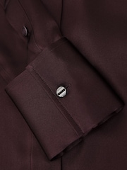 Reiss Burgundy Ameira Silk-Satin Concealed-Placket Shirt - Image 6 of 6