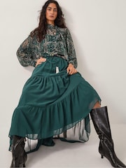 Monsoon Holly Tiered Chiffon Maxi Skirt - Bild 5 von 10