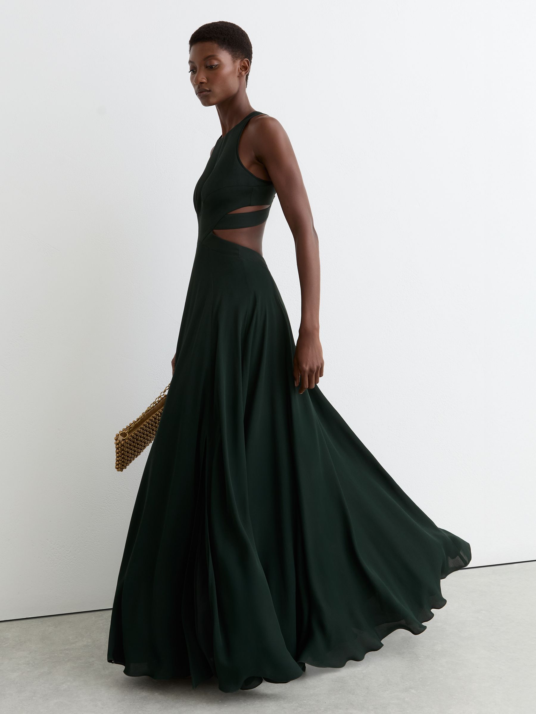 Buy Reiss Green Paloma Cut-Out Racerback Maxi Dress from Next USA