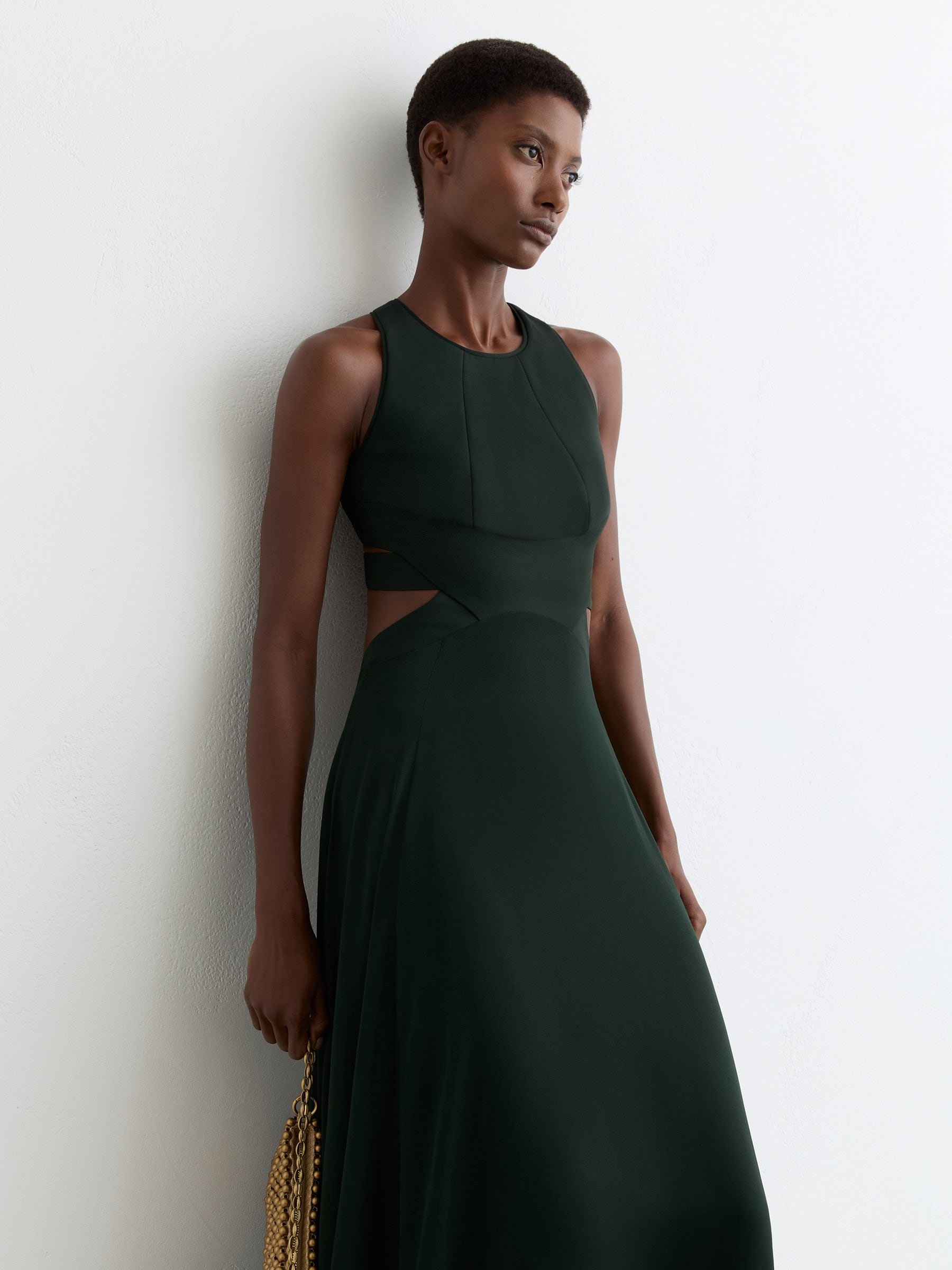 Buy Reiss Green Paloma Cut-Out Racerback Maxi Dress from Next USA