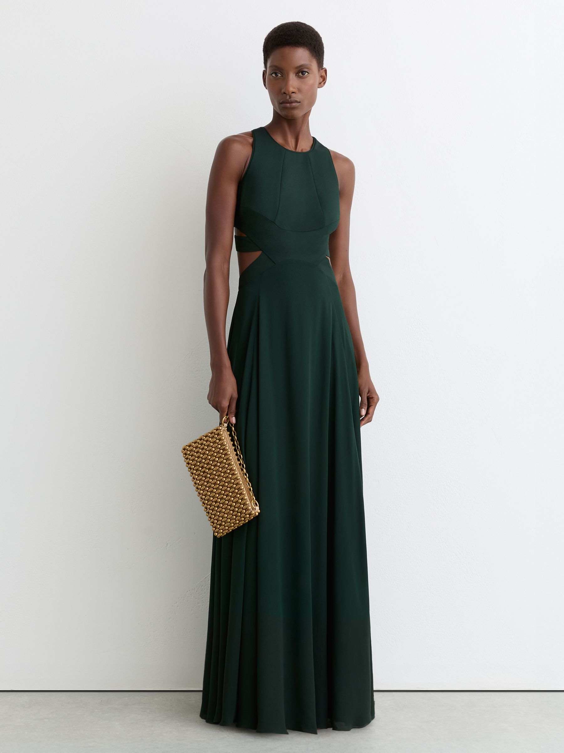 Buy Reiss Green Paloma Cut-Out Racerback Maxi Dress from Next USA