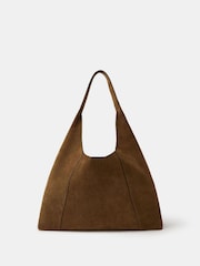 Accessorize Brown Extra Larger Suede Shoulder Bag - Image 1 of 2