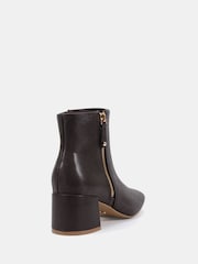 Braun - Novo Kate Zip Side Square Toe Block Heel Ankle Boots - Bild 4 von 6