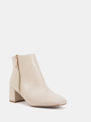 Natur - Novo Kate Zip Side Square Toe Block Heel Ankle Boots - Bild 3 von 6
