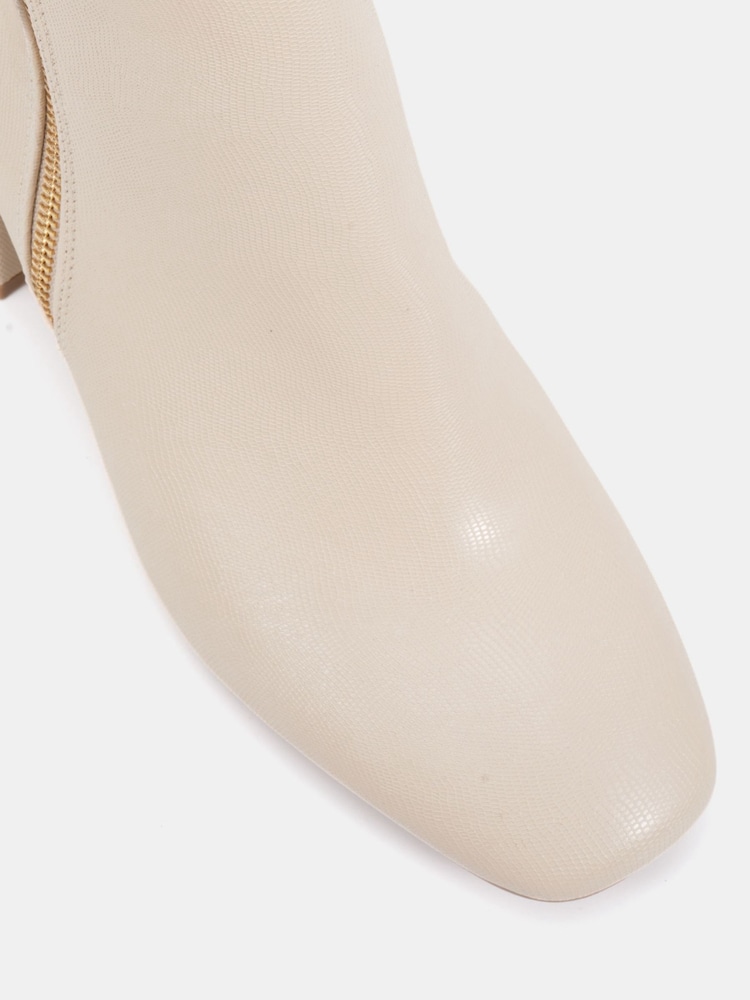 Novo Natural Wide Fit Kate Zip Side Square Toe Block Heel Ankle Boots - Image 6 of 6 Novo Natural Wide Fit Kate Zip Side Square Toe Block Heel Ankle Boots - Image 6 of 6