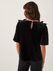 Monsoon Black Vittoria Bow Velvet T-Shirt - Image 3 of 4