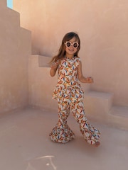 Never Fully Dressed Cream Banana Cotton Flare Top and Trousers Set - Image 1 of 10