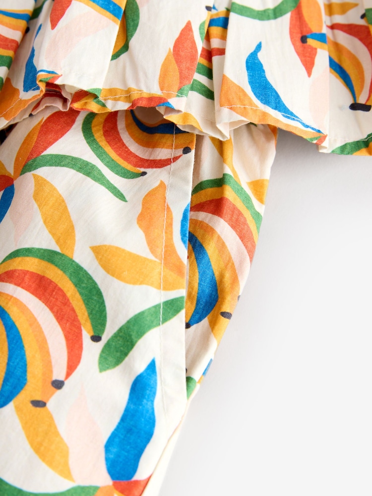 Never Fully Dressed Cream Banana Cotton Flare Top and Trousers Set - Image 10 of 10