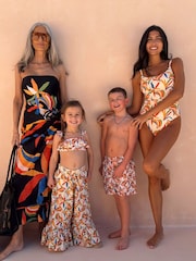 Never Fully Dressed Cream Banana Cotton Flare Top and Trousers Set - Image 6 of 10